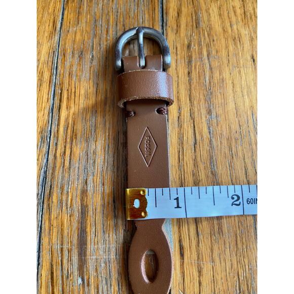 FOSSIL Brown Leather Scallop Cut Out Belt Womens sz L - Picture 8 of 10